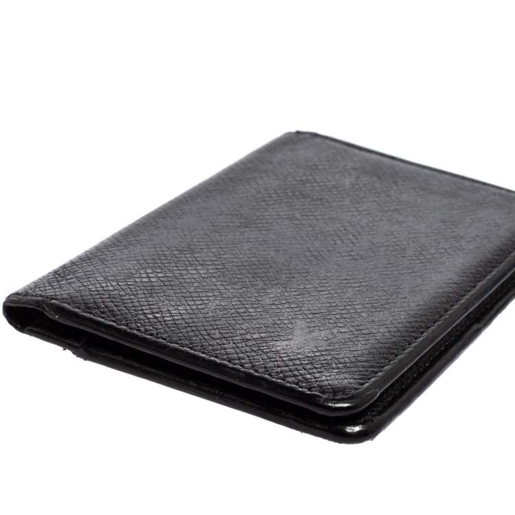Pre Owned Louis Vuitton Black Taiga Leather Pocket Organizer 