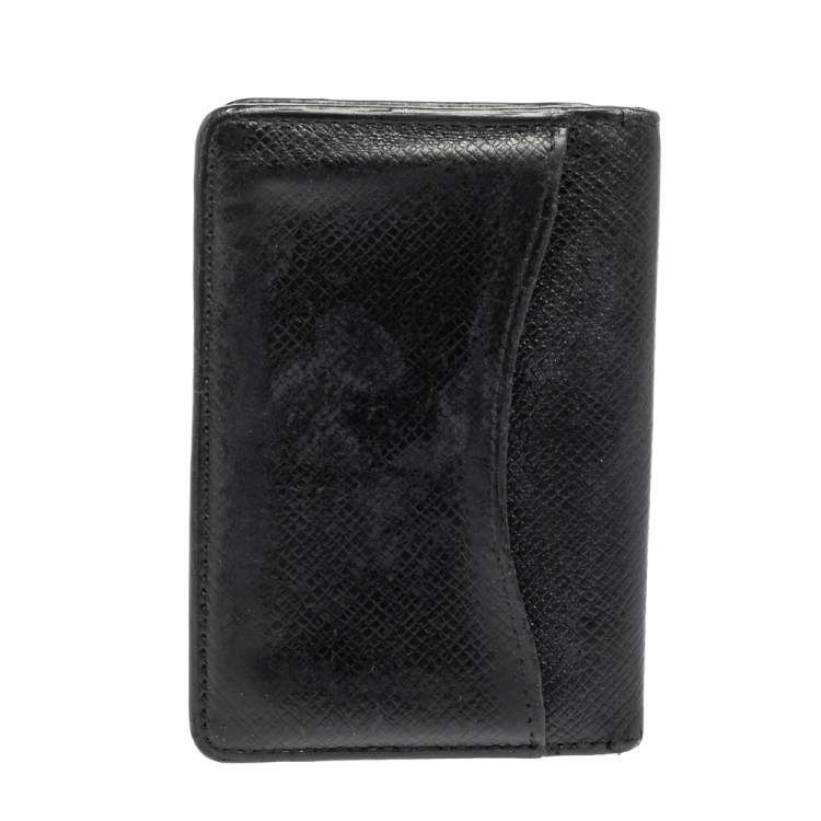Pre Owned Louis Vuitton Black Taiga Leather Pocket Organizer 