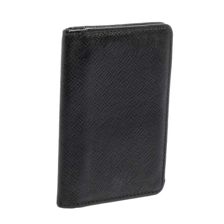 Pre Owned Louis Vuitton Black Taiga Leather Pocket Organizer 