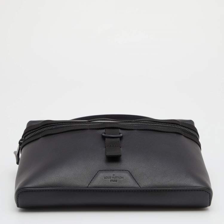 Pre Owned Louis Vuitton Black Leather Limited Edition Monogram Eclipse Glaze PM Bag