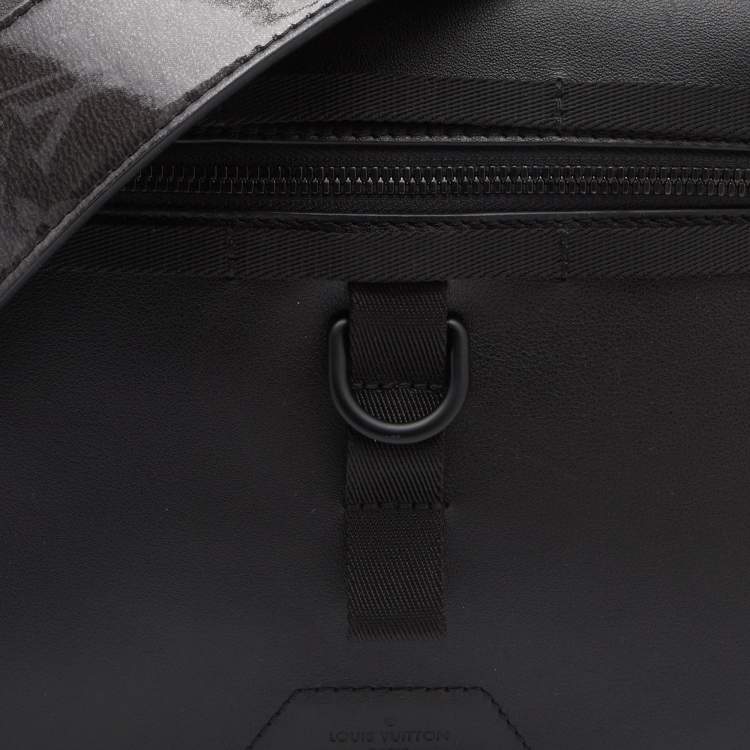 Pre Owned Louis Vuitton Black Leather Limited Edition Monogram Eclipse Glaze PM Bag