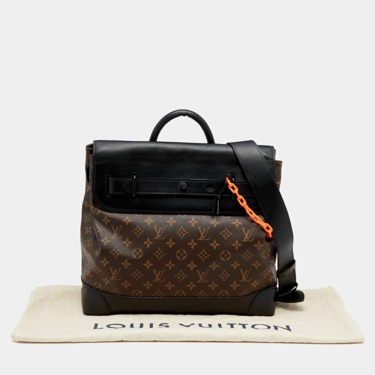 Pre Owned Louis Vuitton Black Leather and Monogram Canvas Solar Ray Steamer PM Bag