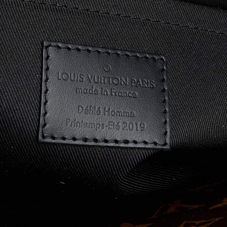 Pre Owned Louis Vuitton Black Leather and Monogram Canvas Solar Ray Steamer PM Bag