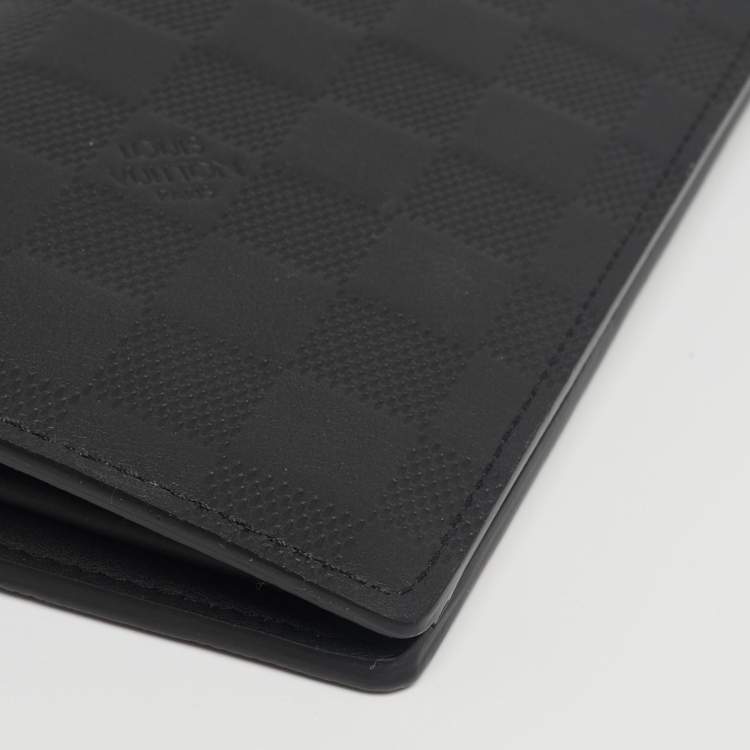 Pre Owned Louis Vuitton Black Damier Infini Leather Brazza Wallet
