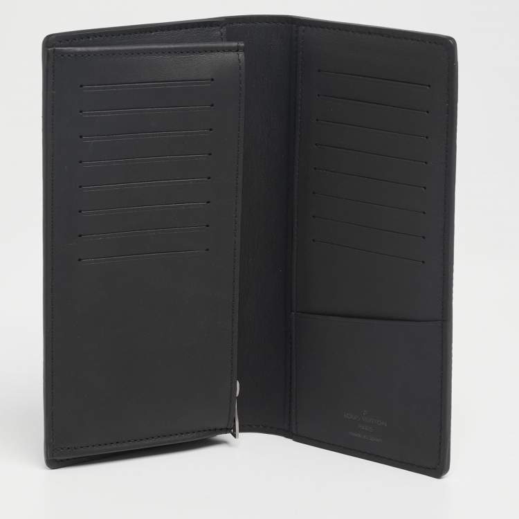 Pre Owned Louis Vuitton Black Damier Infini Leather Brazza Wallet