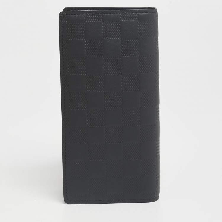 Pre Owned Louis Vuitton Black Damier Infini Leather Brazza Wallet