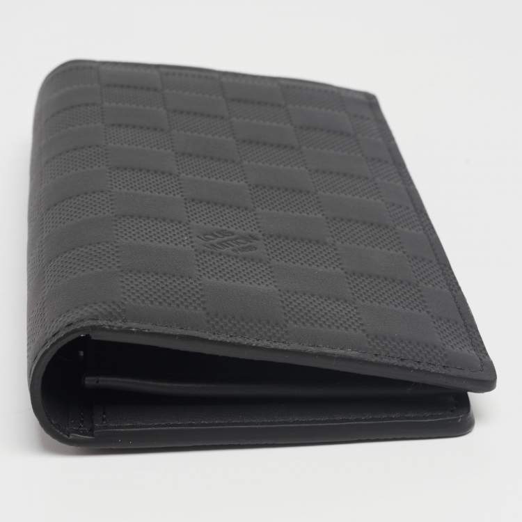 Pre Owned Louis Vuitton Black Damier Infini Leather Brazza Wallet