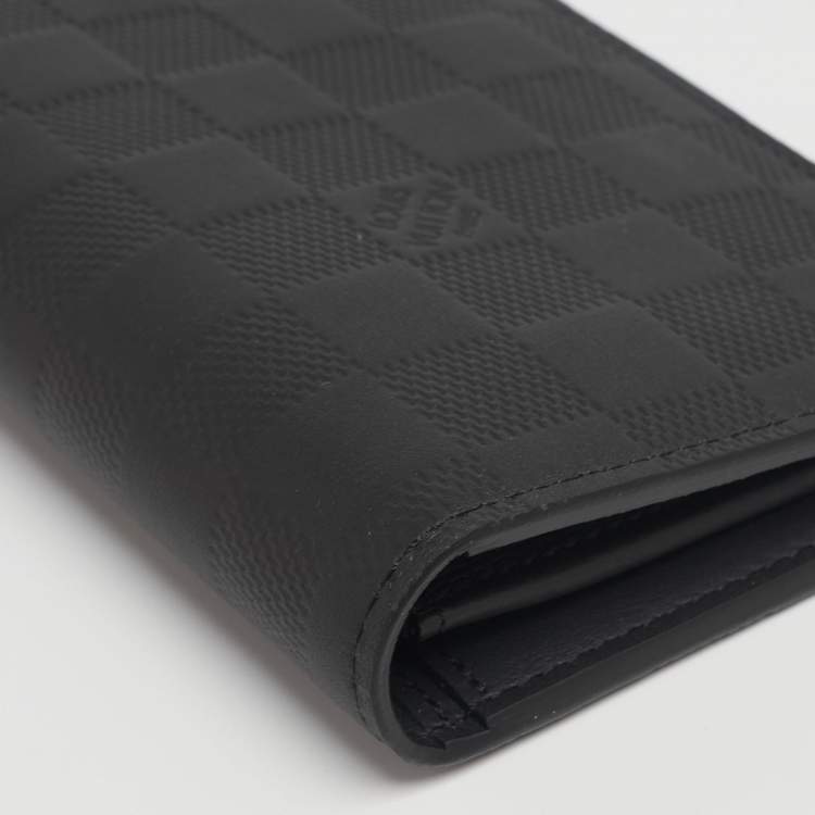 Pre Owned Louis Vuitton Black Damier Infini Leather Brazza Wallet