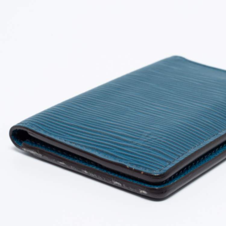 Pre Owned Louis Vuitton Cyan Epi Leather Pocket Organizer