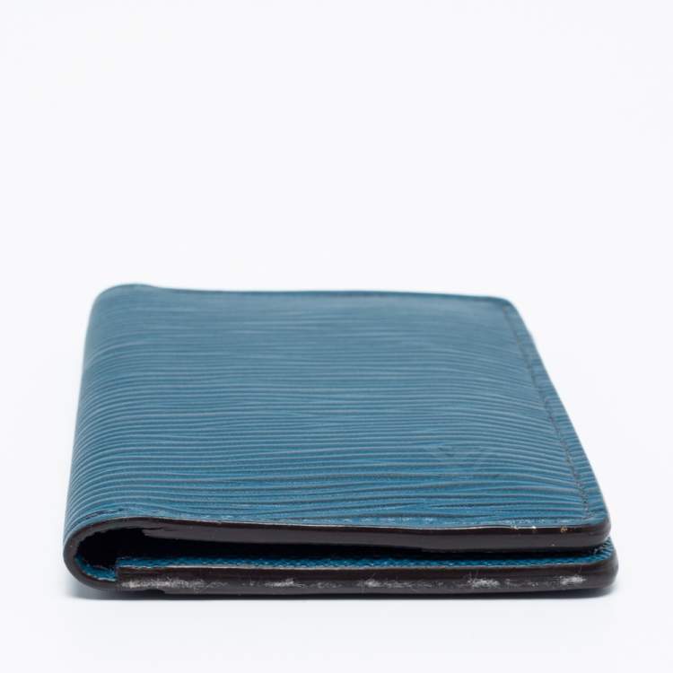 Pre Owned Louis Vuitton Cyan Epi Leather Pocket Organizer