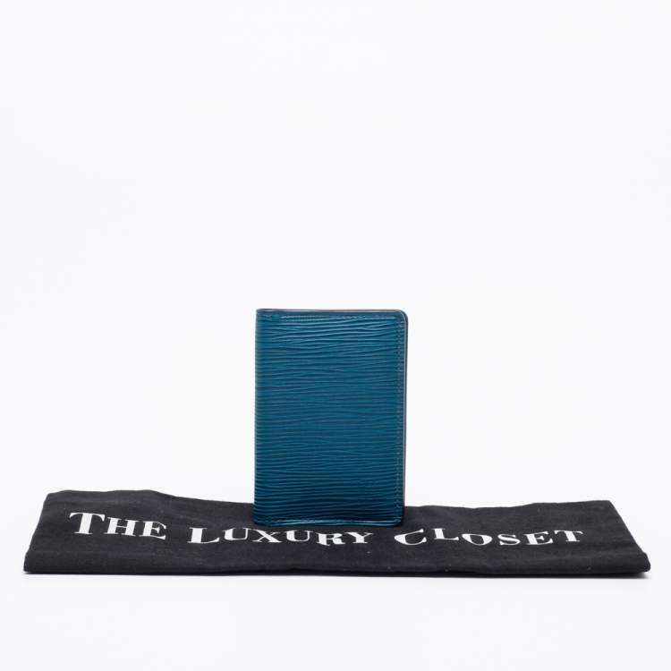 Pre Owned Louis Vuitton Cyan Epi Leather Pocket Organizer