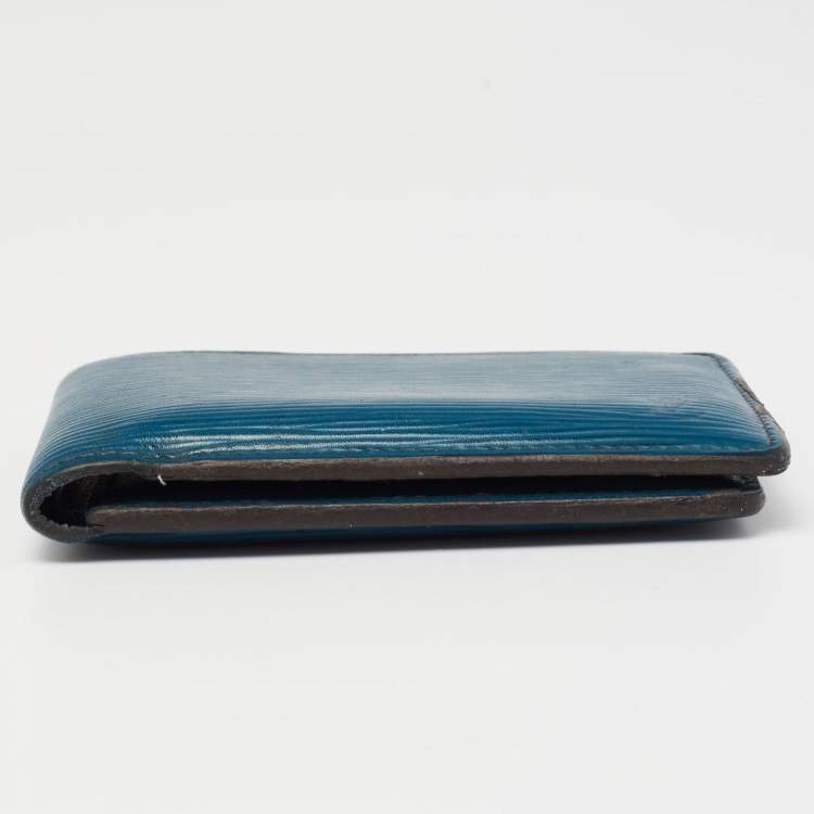 Pre Owned Louis Vuitton Cyan Epi Leather Multiple Wallet