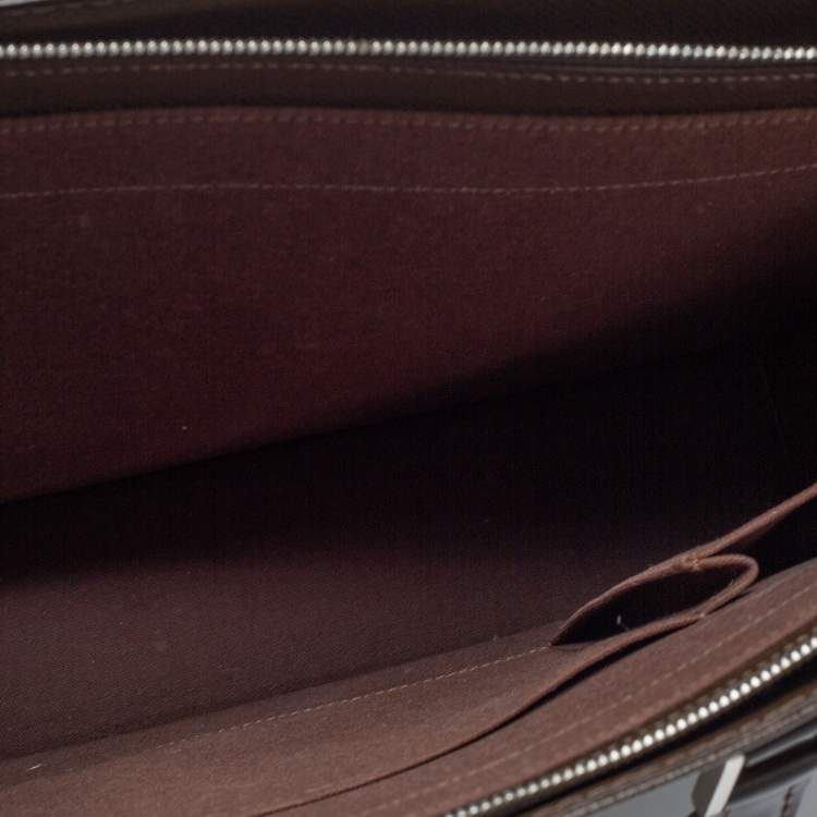 Pre Owned Louis Vuitton Brown Taiga Leather Lozan Briefcase