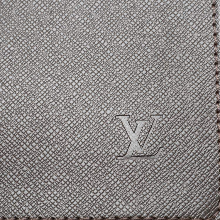Pre Owned Louis Vuitton Brown Taiga Leather Lozan Briefcase