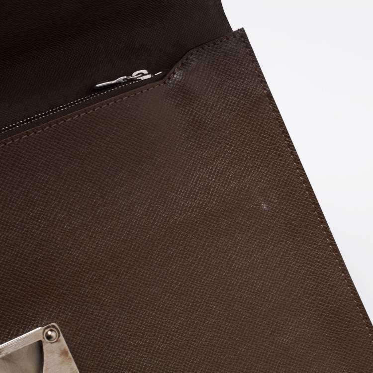 Pre Owned Louis Vuitton Brown Taiga Leather Minuto Portfolio Case