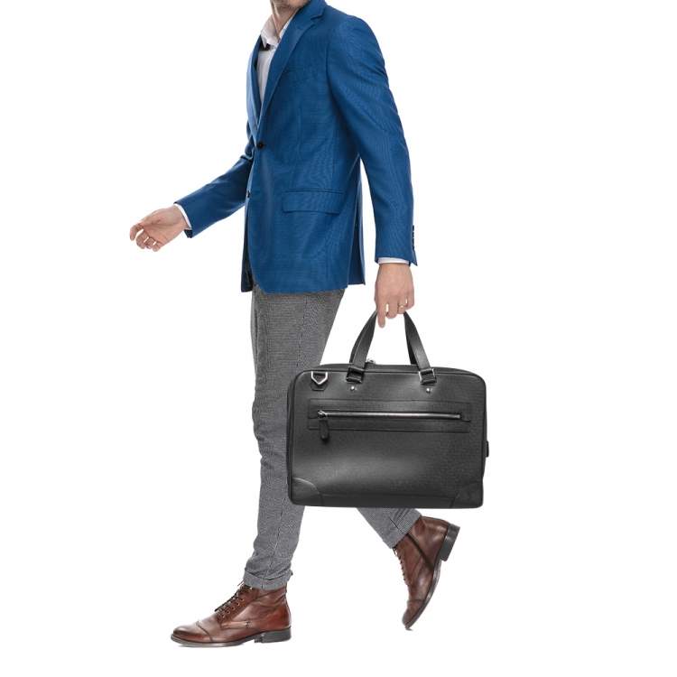 Pre Owned Louis Vuitton Black Leather Alexander Briefcase