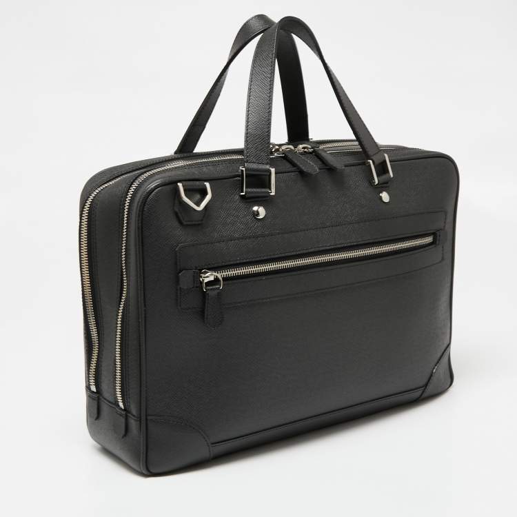 Pre Owned Louis Vuitton Black Leather Alexander Briefcase