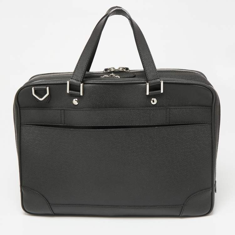 Pre Owned Louis Vuitton Black Leather Alexander Briefcase