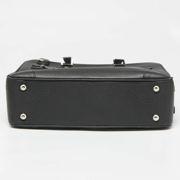 Pre Owned Louis Vuitton Black Leather Alexander Briefcase
