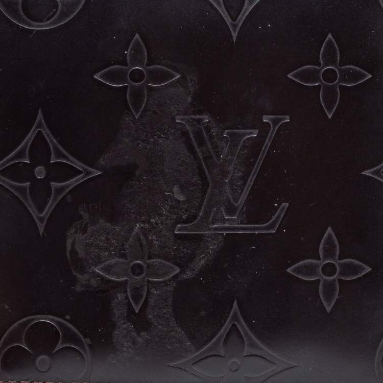 Pre Owned Louis Vuitton Dark Brown Leather Monogram Embossed Bifold Wallet 