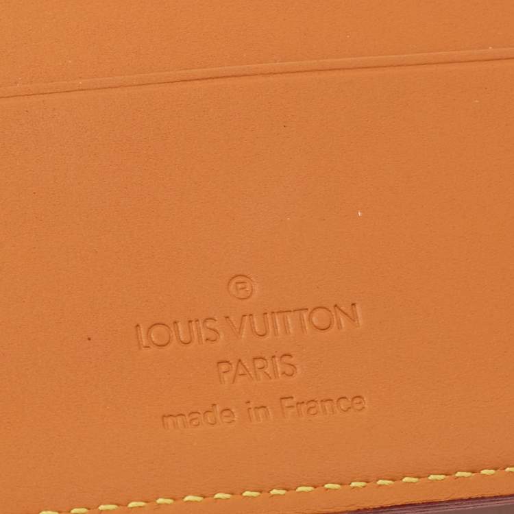 Pre Owned Louis Vuitton Orange Nomade Leather Marco Wallet