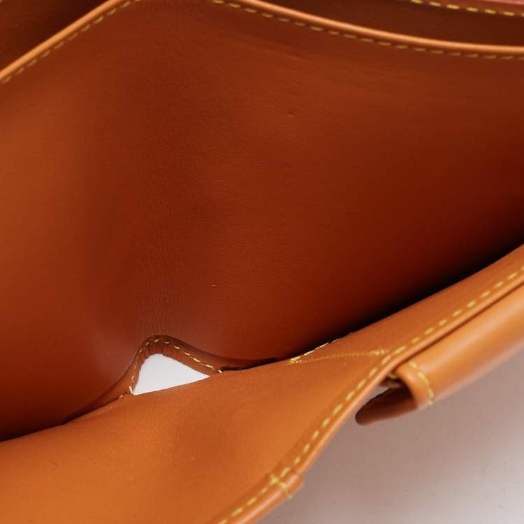 Pre Owned Louis Vuitton Orange Nomade Leather Marco Wallet