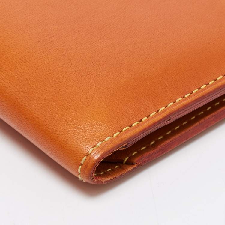 Pre Owned Louis Vuitton Orange Nomade Leather Marco Wallet