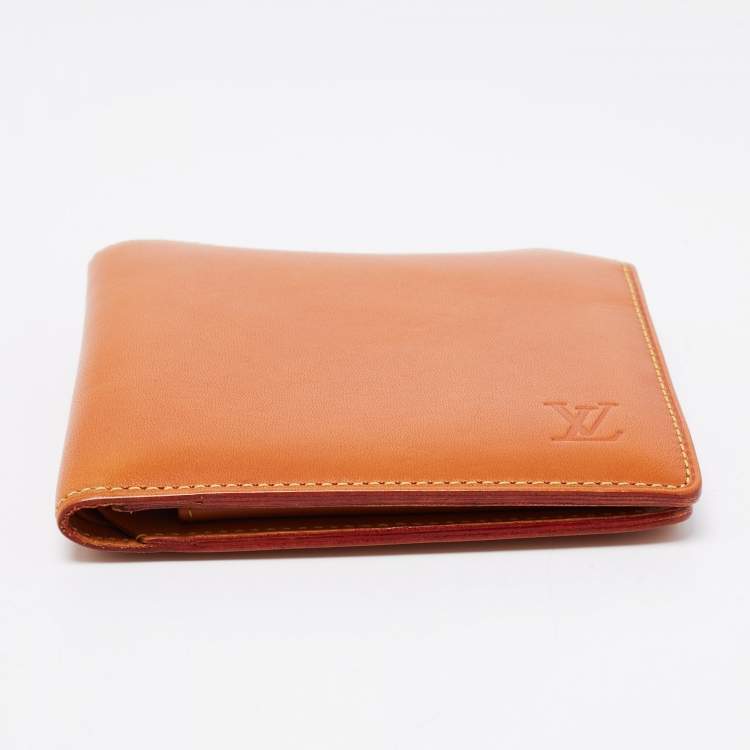Pre Owned Louis Vuitton Orange Nomade Leather Marco Wallet
