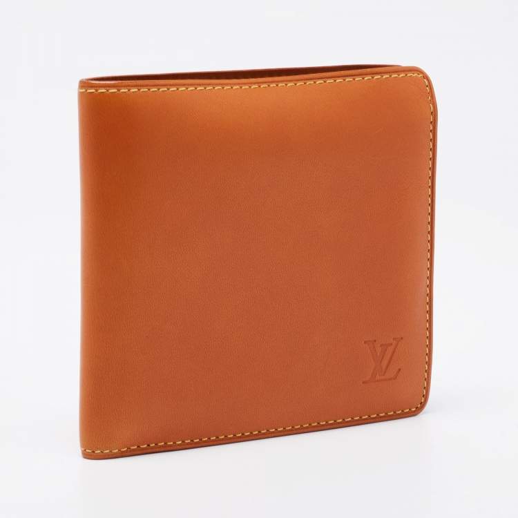 Pre Owned Louis Vuitton Orange Nomade Leather Marco Wallet