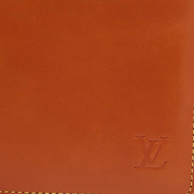 Pre Owned Louis Vuitton Orange Nomade Leather Marco Wallet