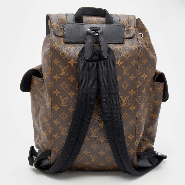 Pre Owned Louis Vuitton Monogram Macassar Canvas Christopher MM Backpack