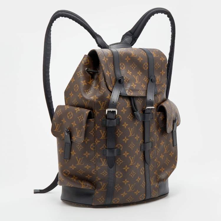 Pre Owned Louis Vuitton Monogram Macassar Canvas Christopher MM Backpack
