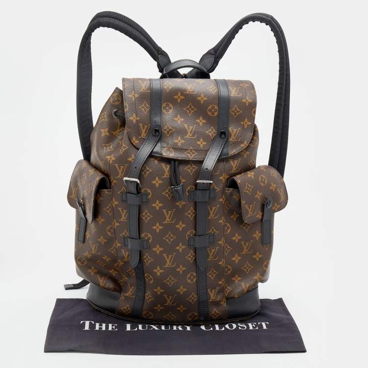 Pre Owned Louis Vuitton Monogram Macassar Canvas Christopher MM Backpack