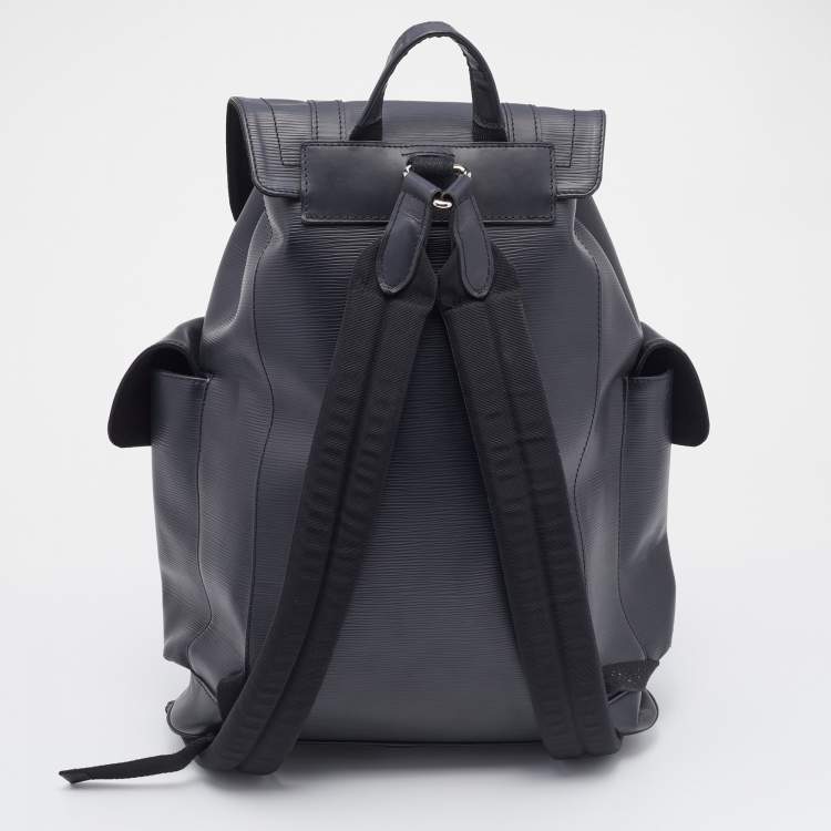 Pre Owned Louis Vuitton Black Epi Leather Christopher MM Backpack
