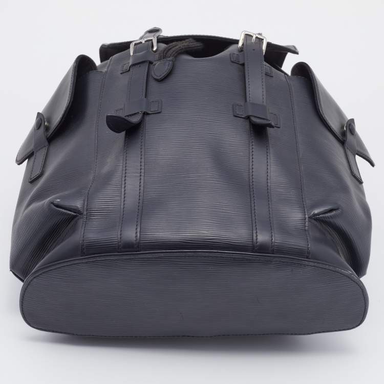 Pre Owned Louis Vuitton Black Epi Leather Christopher MM Backpack