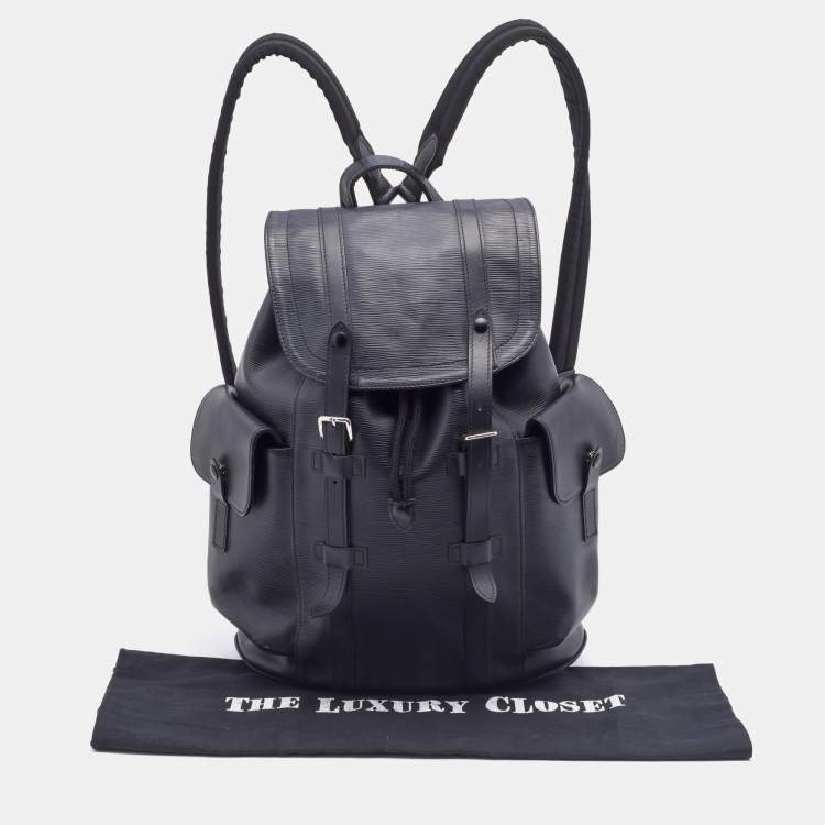 Pre Owned Louis Vuitton Black Epi Leather Christopher MM Backpack