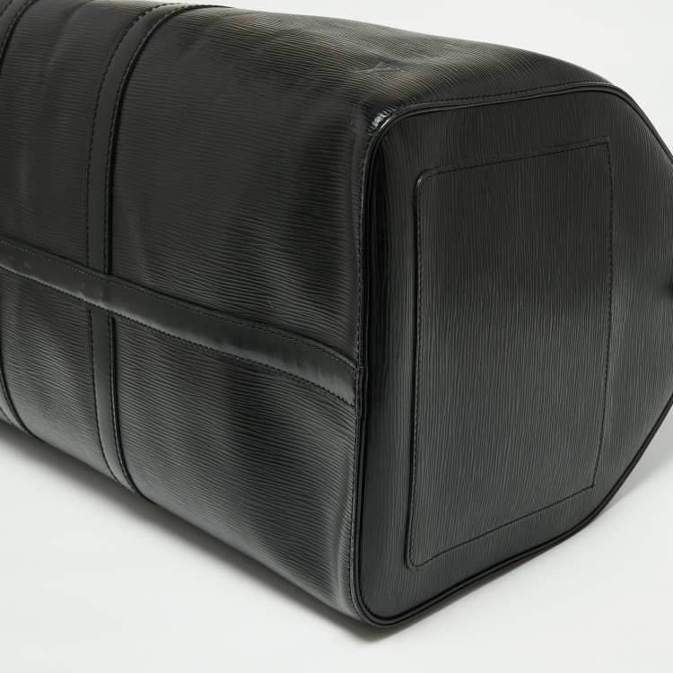 Pre Owned Louis Vuitton Black Epi Leather Keepall 55 Bag