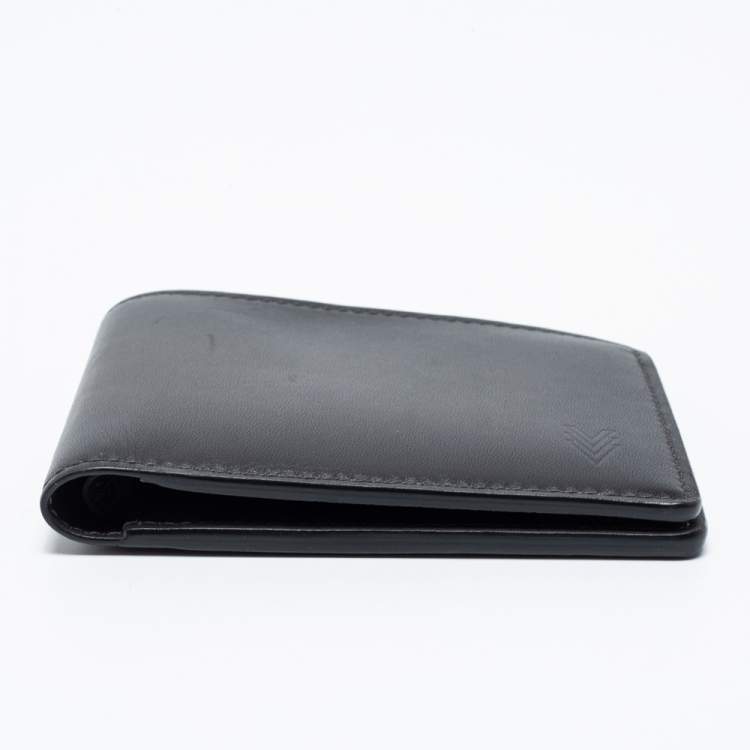 Pre Owned Louis Vuitton Dark Grey Leather Multiple Wallet