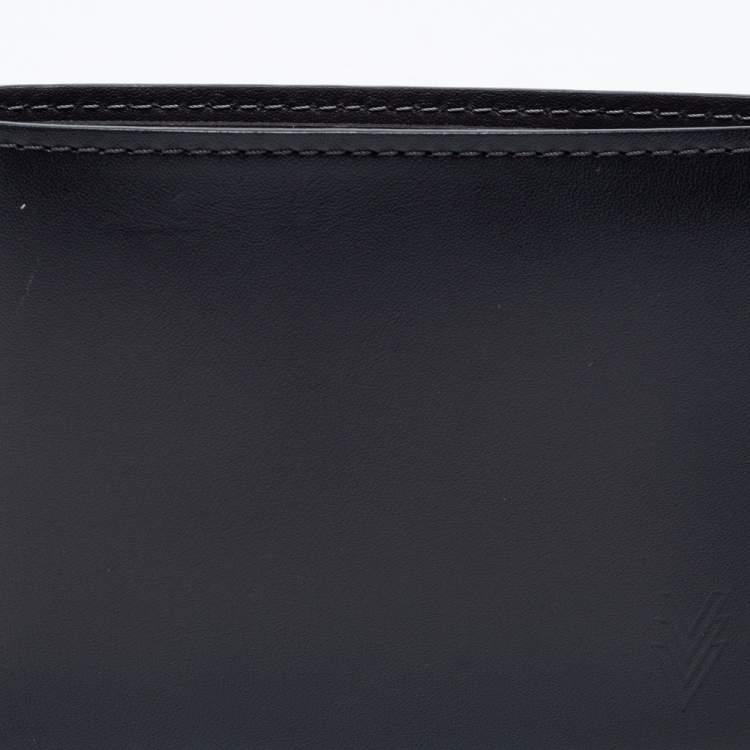 Pre Owned Louis Vuitton Dark Grey Leather Multiple Wallet