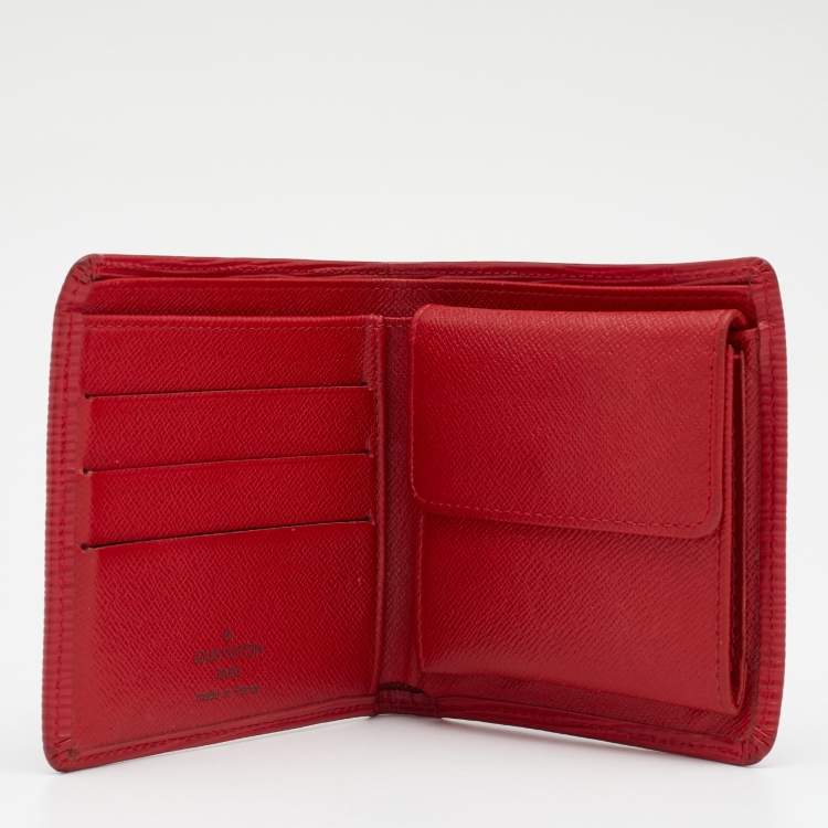 Red Epi Leather Multiple Bifold Men's Wallet