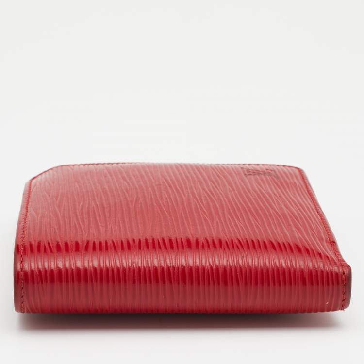 Pre Owned Louis Vuitton Red Epi Leather Marco Wallet