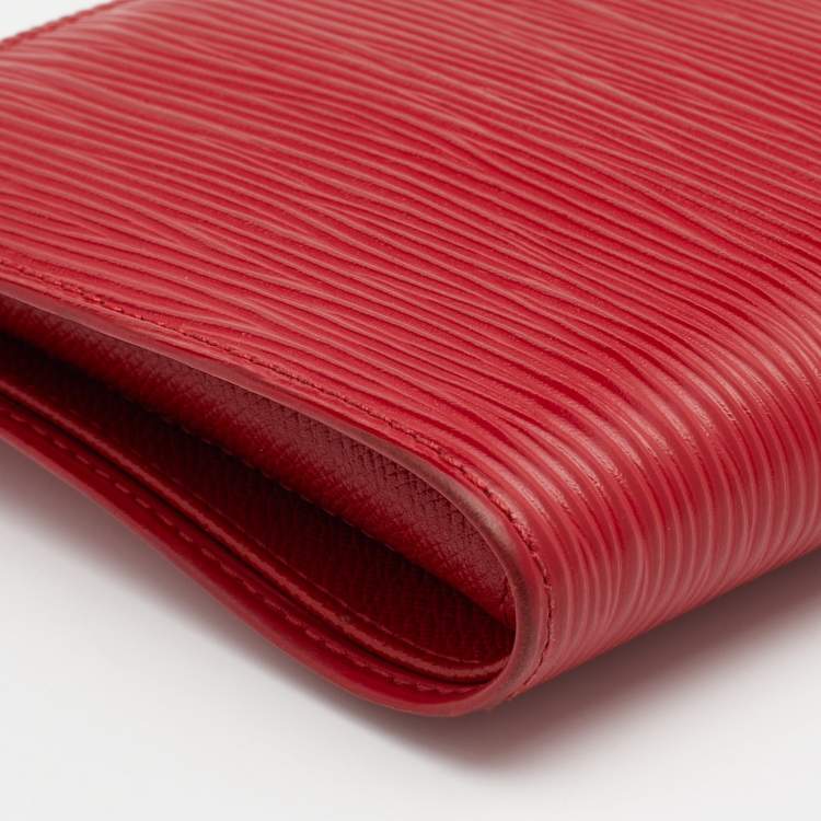 Pre Owned Louis Vuitton Red Epi Leather Marco Wallet