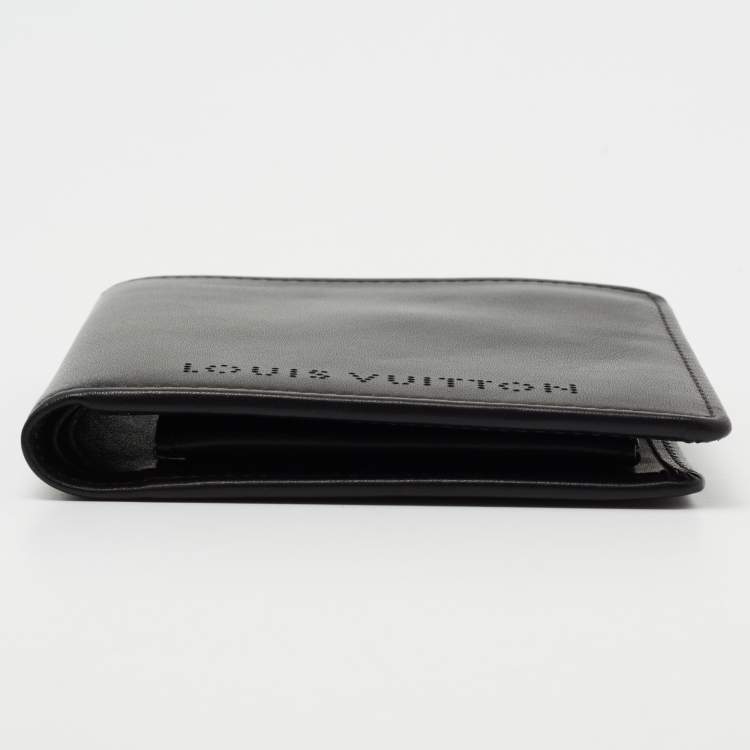 مملوكة مسبقًا Louis Vuitton Black Leather Perforated Logo Bifold Wallet