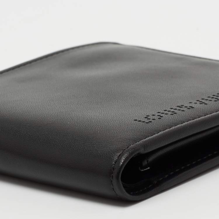 مملوكة مسبقًا Louis Vuitton Black Leather Perforated Logo Bifold Wallet