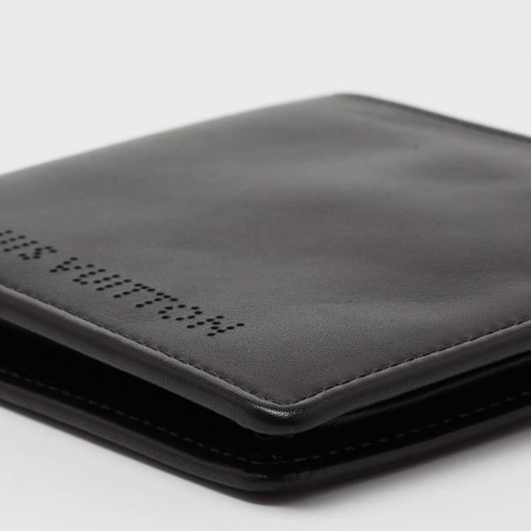 مملوكة مسبقًا Louis Vuitton Black Leather Perforated Logo Bifold Wallet