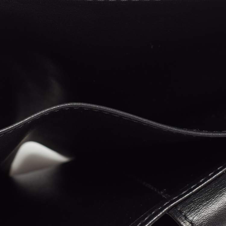مملوكة مسبقًا Louis Vuitton Black Leather Perforated Logo Bifold Wallet