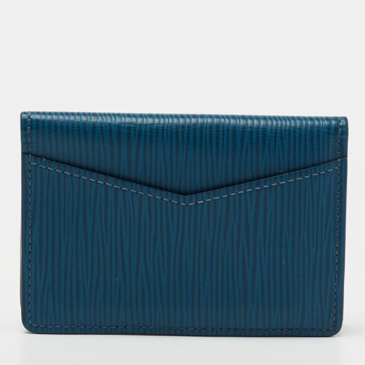 Pre Owned Louis Vuitton Bleu Celeste Epi Leather Bifold Pocket Organizer