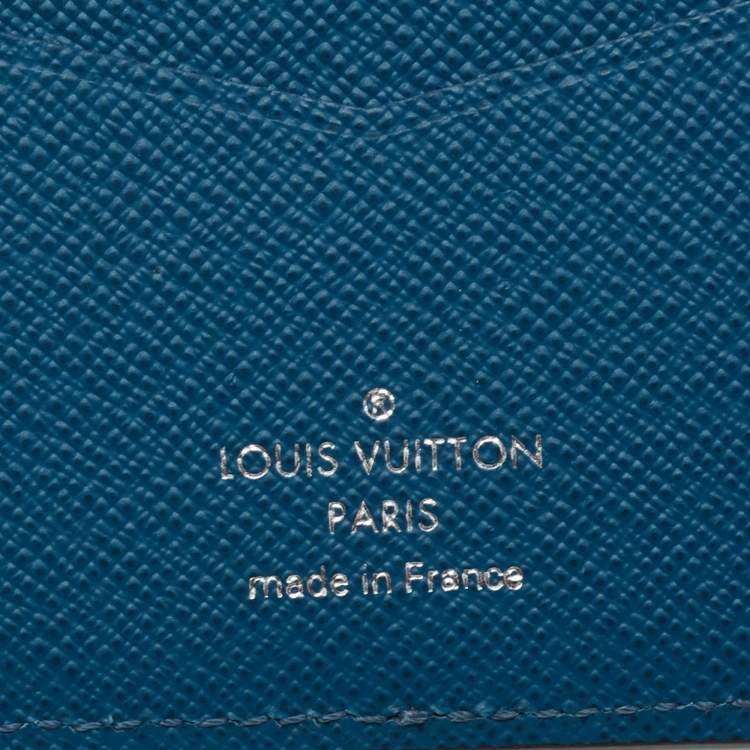 Pre Owned Louis Vuitton Bleu Celeste Epi Leather Bifold Pocket Organizer