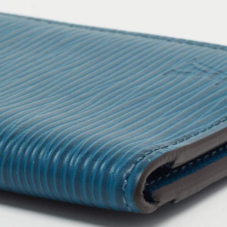 Pre Owned Louis Vuitton Bleu Celeste Epi Leather Bifold Pocket Organizer