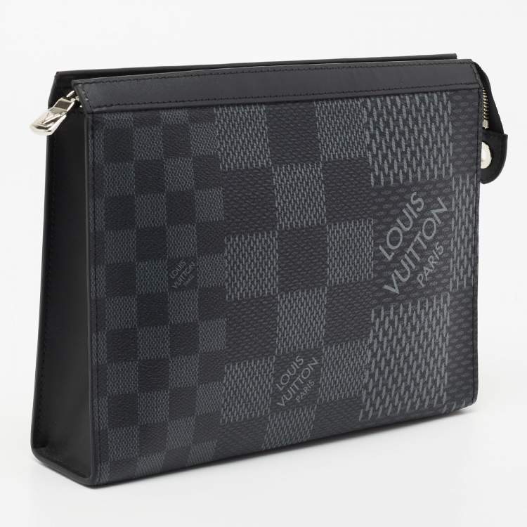 Pre Owned Louis Vuitton Damier Graphite 3D Canvas Pochette Voyage MM